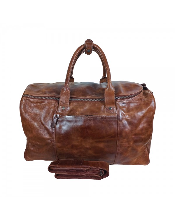 Leder Weekender Tasche Travel Pro Marrone