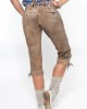 Damen Lederhose Kniebund Vintage Nature Smoke