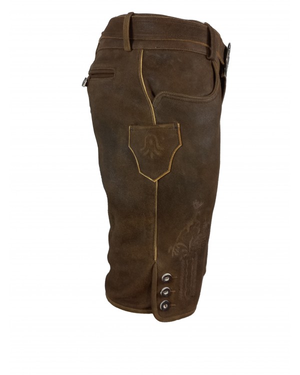 Kurze Herren Lederhose mit Gürtel, Jäger Kurze Herren Lederhose mit Gürtel, Jäger