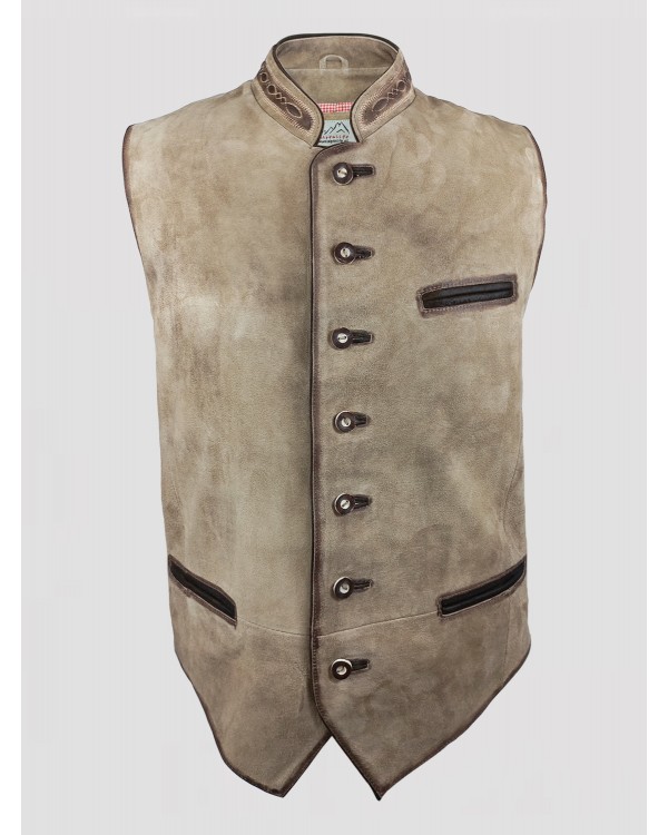 Trachtenweste Aus Leder Jonas - Hellbraun