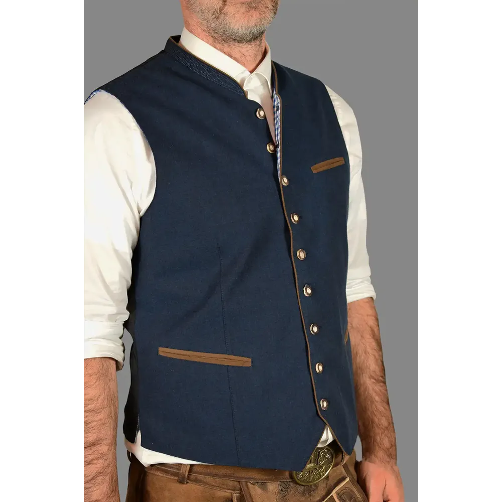 Trachtenweste Aus Leinen - Marine Trachtenweste Aus Leinen - Marine