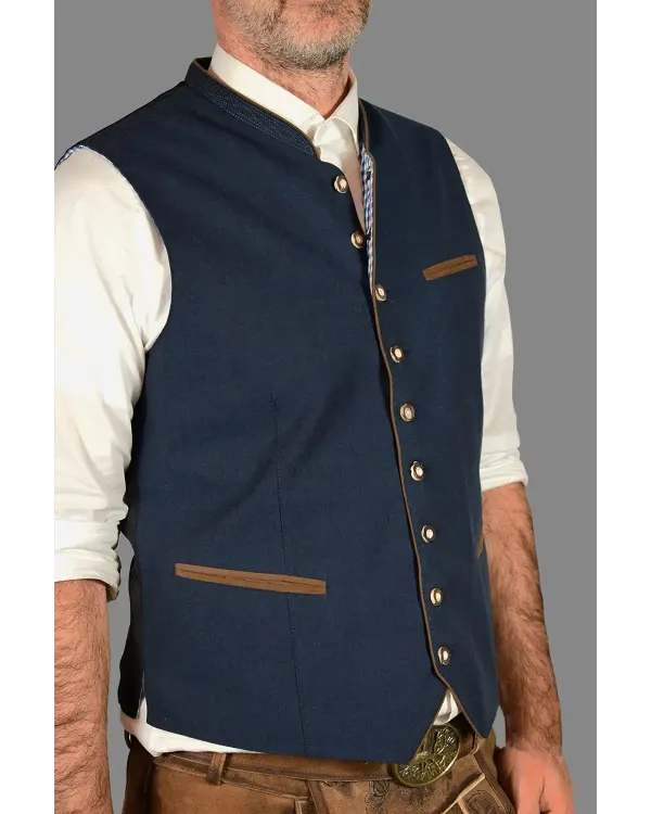 Trachtenweste Aus Leinen - Marine Trachtenweste Aus Leinen - Marine
