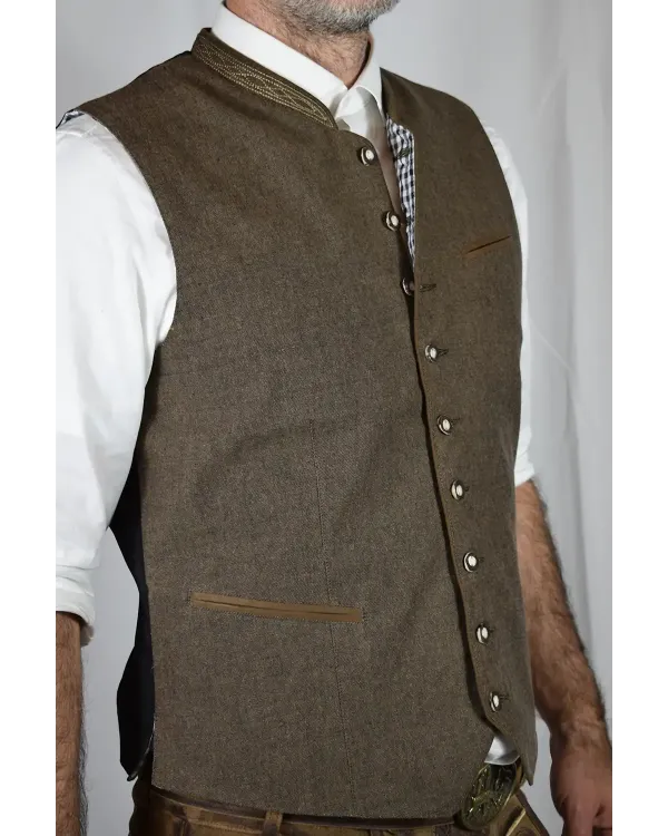 Trachtenweste Aus Leinen - Braun Trachtenweste Aus Leinen - Braun