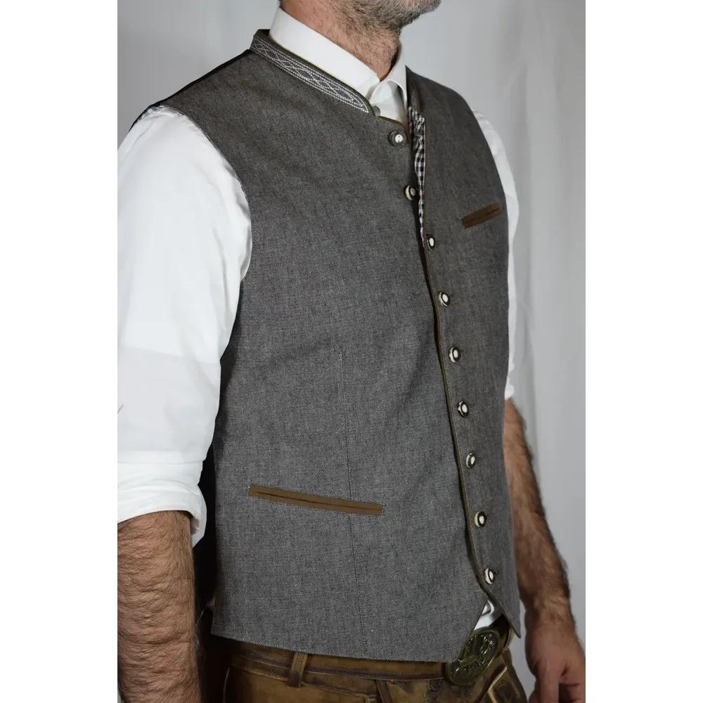 Trachtenweste Aus Leinen - Grau Trachtenweste Aus Leinen - Grau