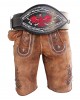 Oldtimer Lederhose + Schwarz Ranzengürtel mit Adler