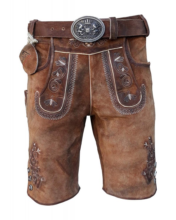 Kurze Herren Lederhose mit Gürtel, Oldtimer