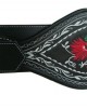 Ranzen Adler Leder Trachtengürtel, Federkiel-Optik, Schwarz, Gr. 95-130