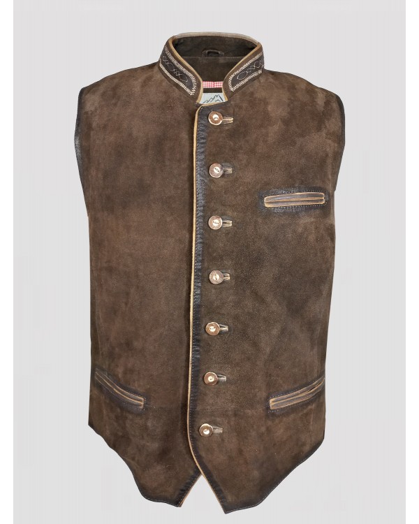 Trachtenweste Aus Leder Noah - Dunkelbraun