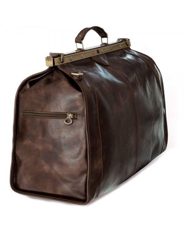 Vintage Italienische Leder Reisetasche Antik Altbraun (XL)