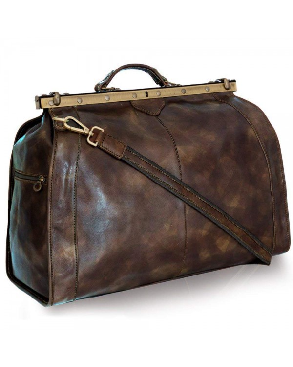 Vintage Italienische Leder Reisetasche Antik Altbraun (XL)