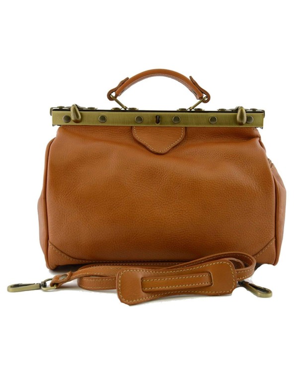 Vintage Italienische Leder Doktortasche Cognac (M)
