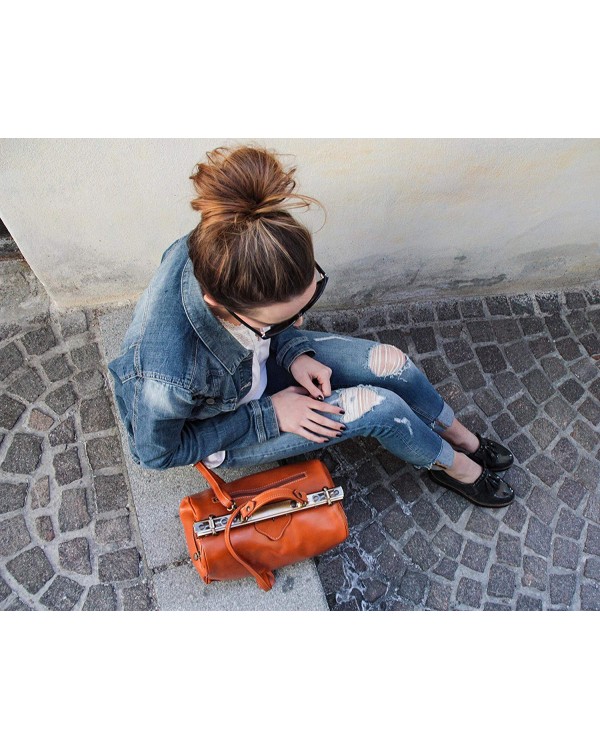 Vintage Italienische Leder Doktortasche Cognac (M)