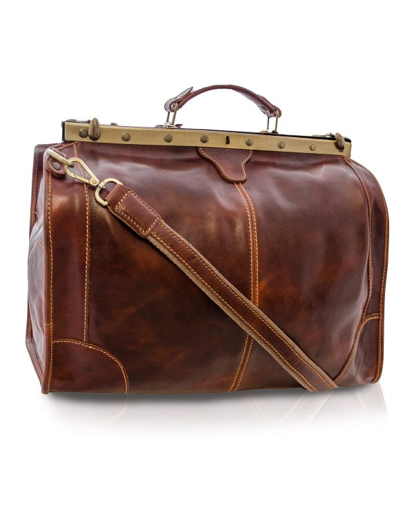 Vintage Italienische Leder Reisetasche Marrone (L)