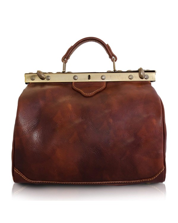 Vintage Italienische Leder Doktortasche Marrone (M)