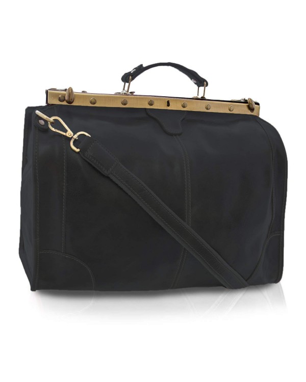 Vintage Italienische Leder Reisetasche Schwarz (L)