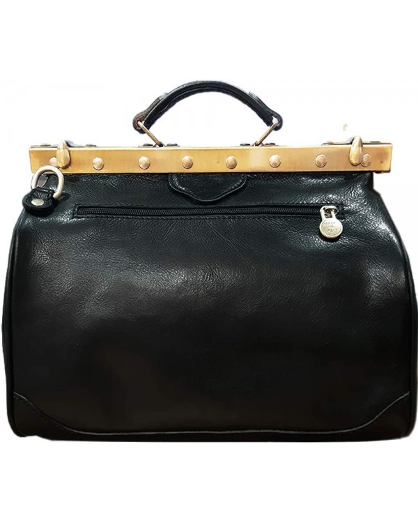 Leder Doktortasche, Hergestellt in Italien (Schwarz ML)