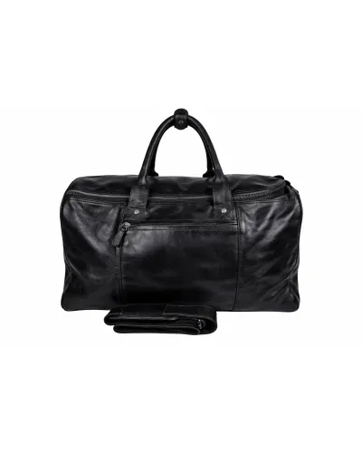 Leder Weekender Tasche Travel Pro Schwarz
