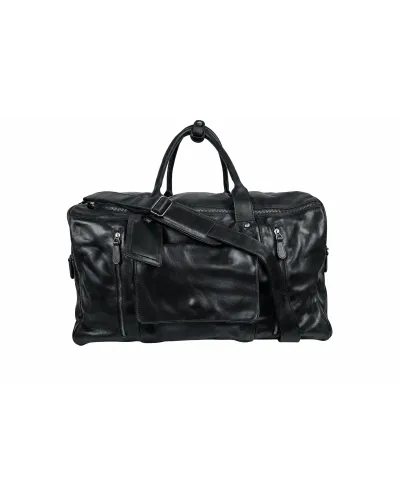 Leder Weekender Tasche Travel Pro Schwarz