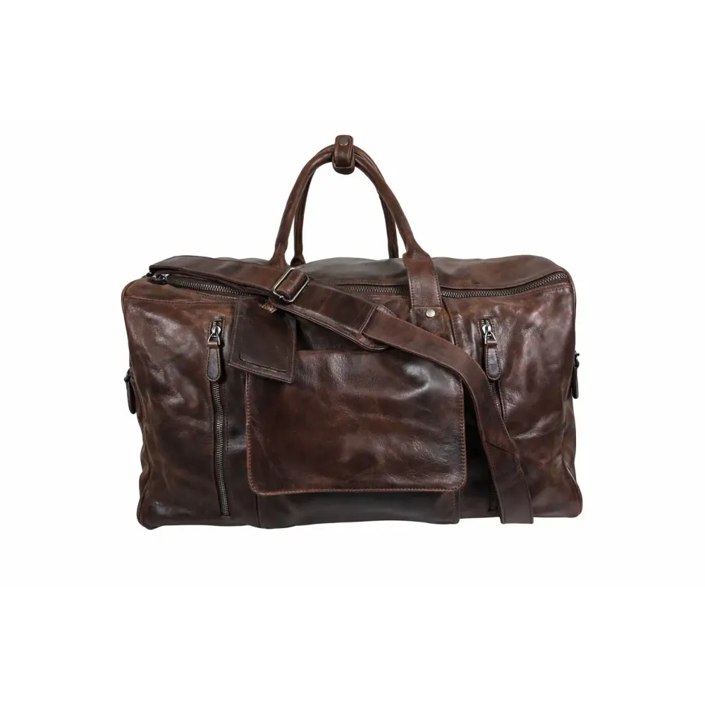 Leder Weekender Tasche Travel Pro Dunkelbraun