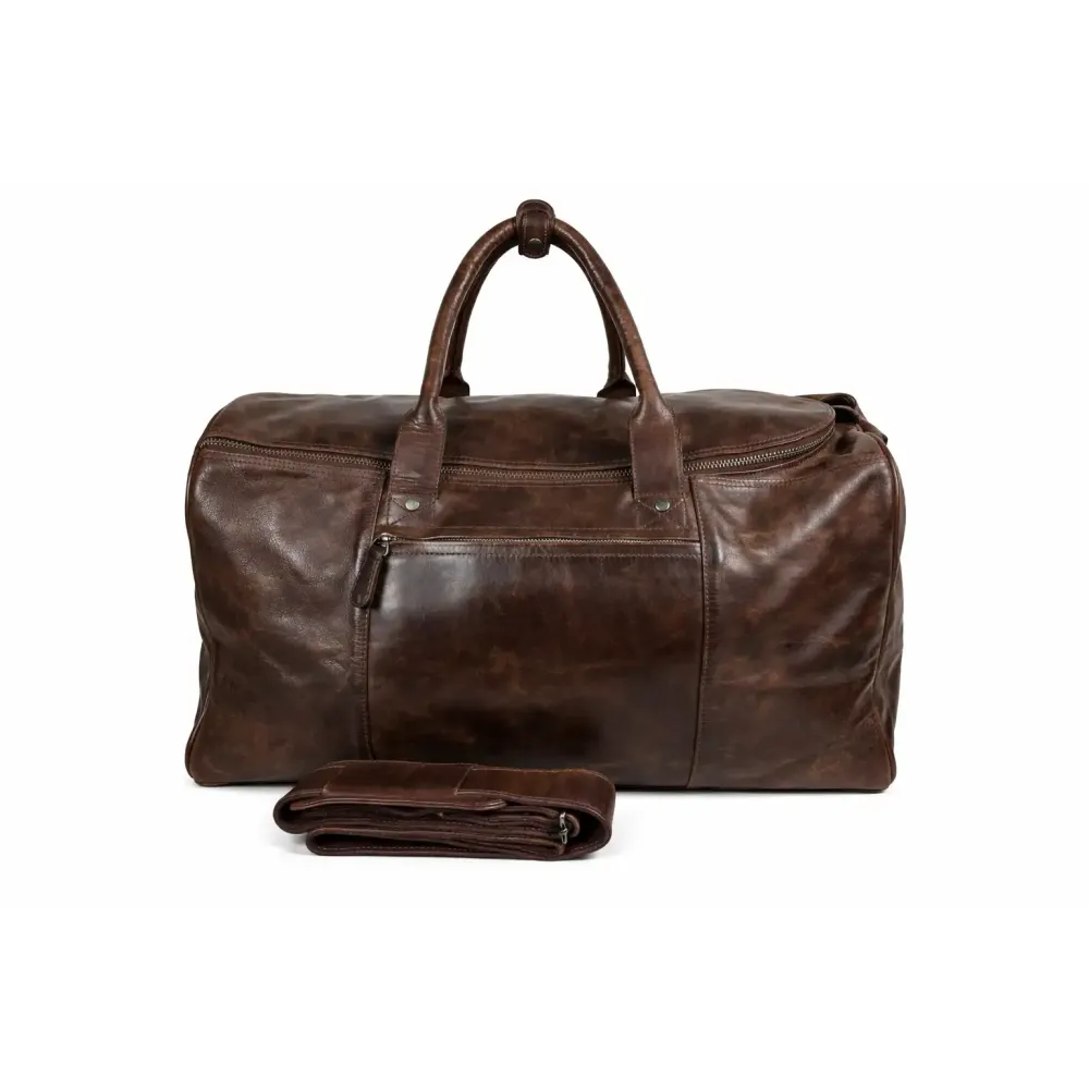 Leder Weekender Tasche Travel Pro Dunkelbraun