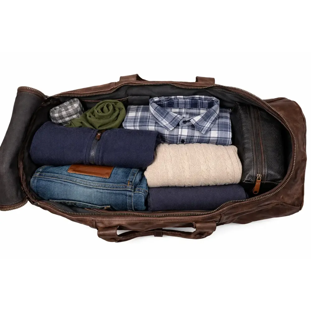 Leder Weekender Tasche Travel Pro Dunkelbraun