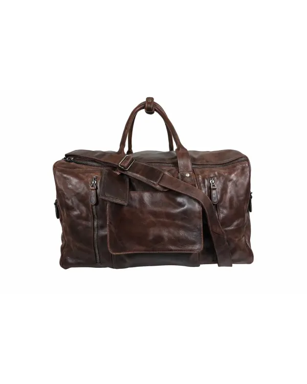 Leder Weekender Tasche Travel Pro Dunkelbraun