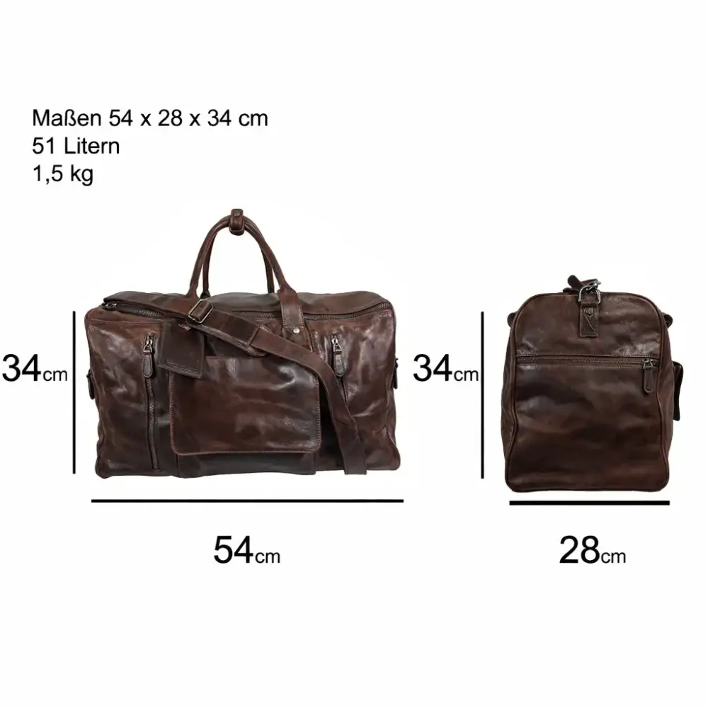Leder Weekender Tasche Travel Pro Dunkelbraun