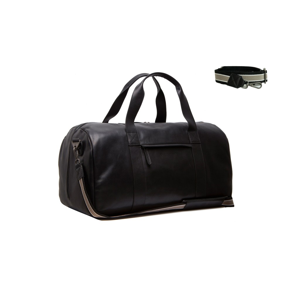 Reisetasche Hudson, Waxed Pull Up, Schwarz