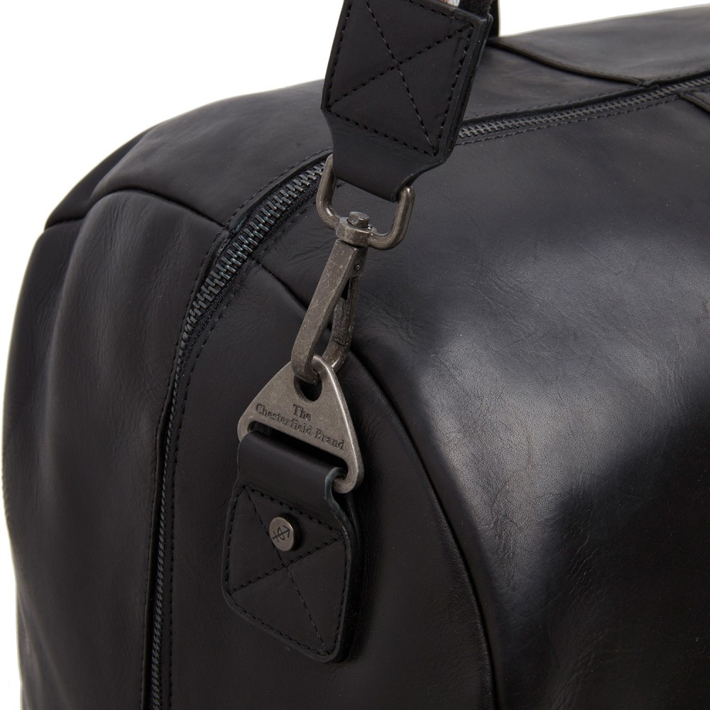 Reisetasche Hudson, Waxed Pull Up, Schwarz