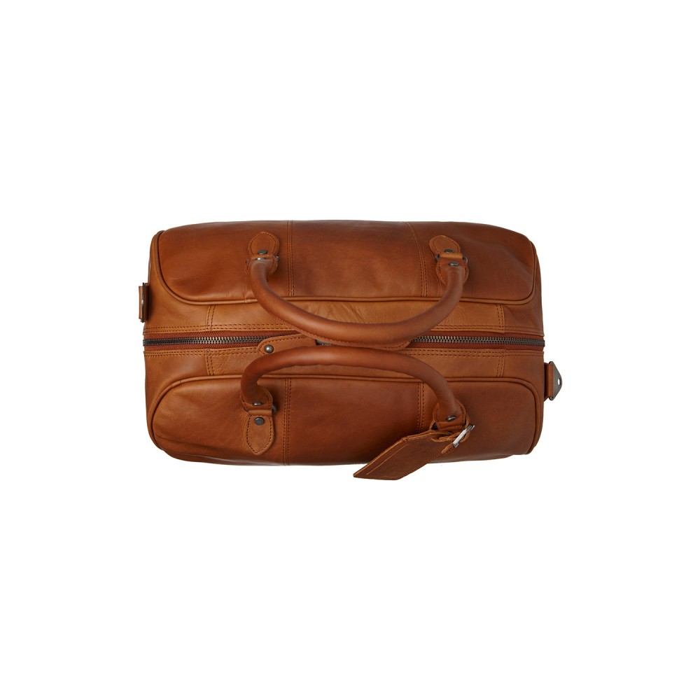Reisetasche Liam, Waxed Pull Up, Cognac