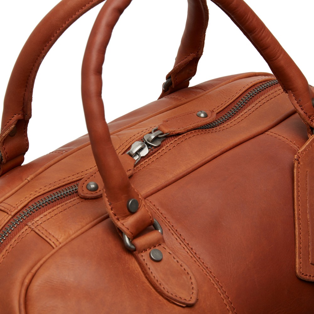 Reisetasche Liam, Waxed Pull Up, Cognac