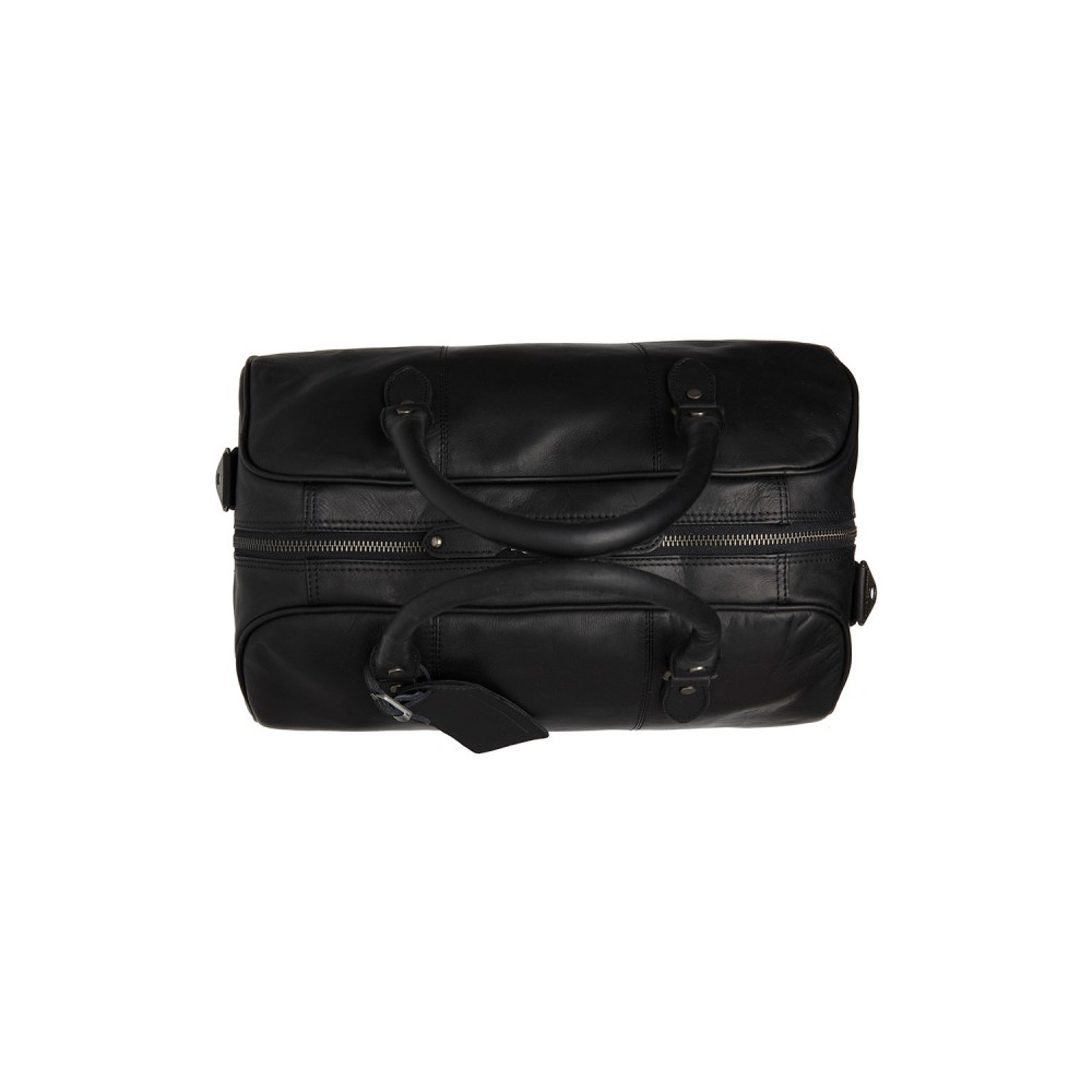 Reisetasche Liam, Waxed Pull Up, Schwarz