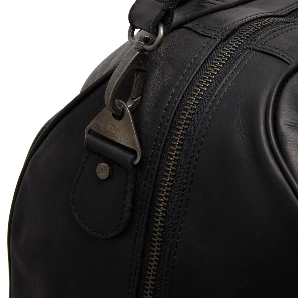 Reisetasche Liam, Waxed Pull Up, Schwarz