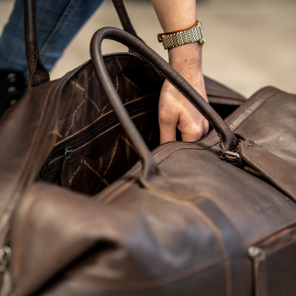 Reisetasche Portsmouth, Waxed Pull Up, Braun