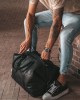 Reisetasche Portsmouth, Waxed Pull Up, Schwarz