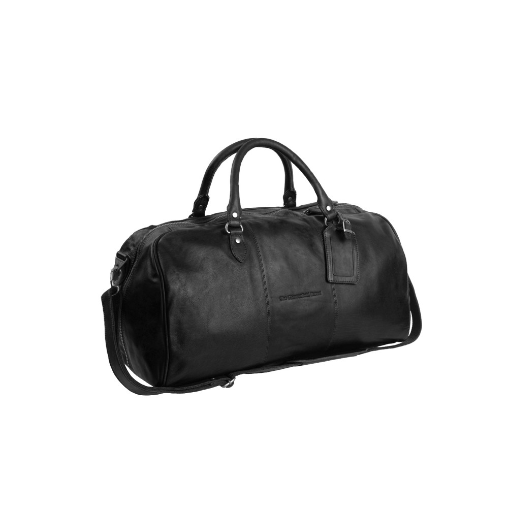 Reisetasche William aus gewachstem Schwarz-Leder