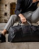 Reisetasche William aus gewachstem Schwarz-Leder