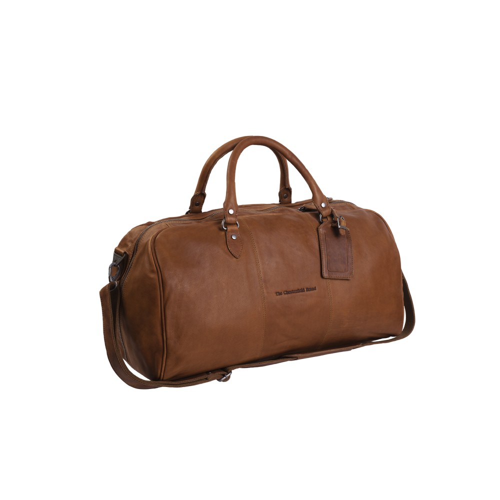 Reisetasche William aus gewachstem Cognac-Leder