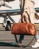 Reisetasche William aus gewachstem Cognac-Leder