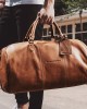 Reisetasche William aus gewachstem Cognac-Leder
