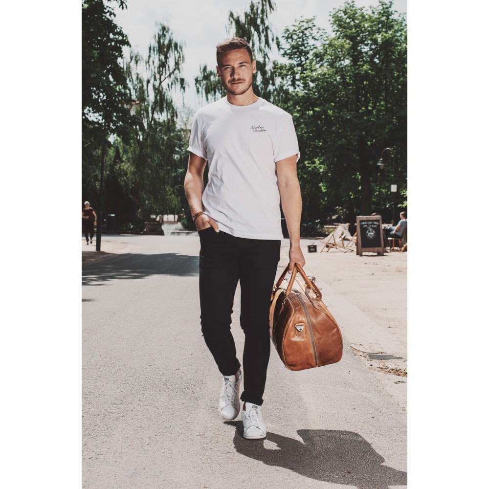Reisetasche William aus gewachstem Cognac-Leder