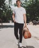 Reisetasche William aus gewachstem Cognac-Leder