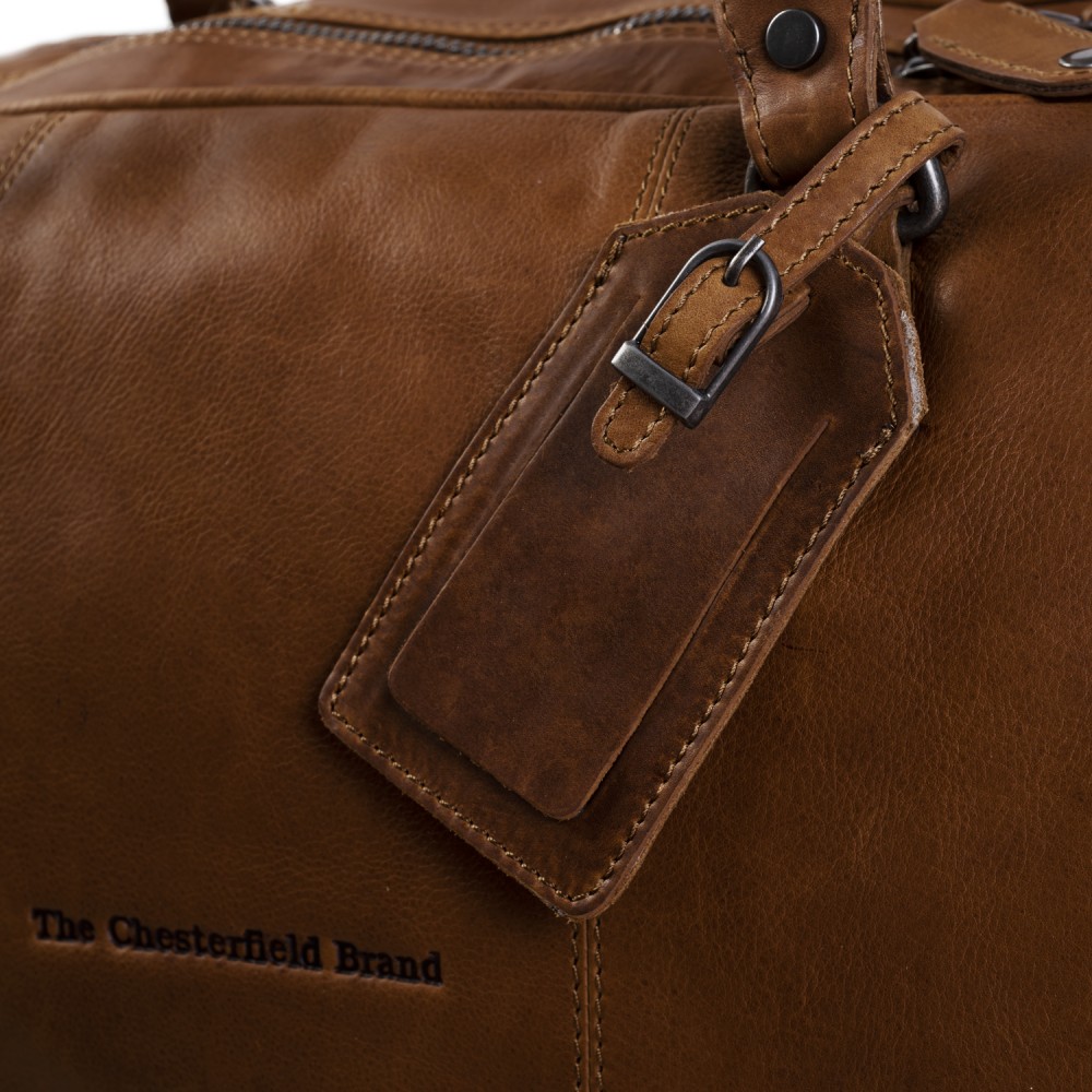 Reisetasche William aus gewachstem Cognac-Leder